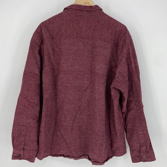 DICKIES heavy weight long sleeve button up shackett burgundy red size 3XL men's - Picture 2 of 6